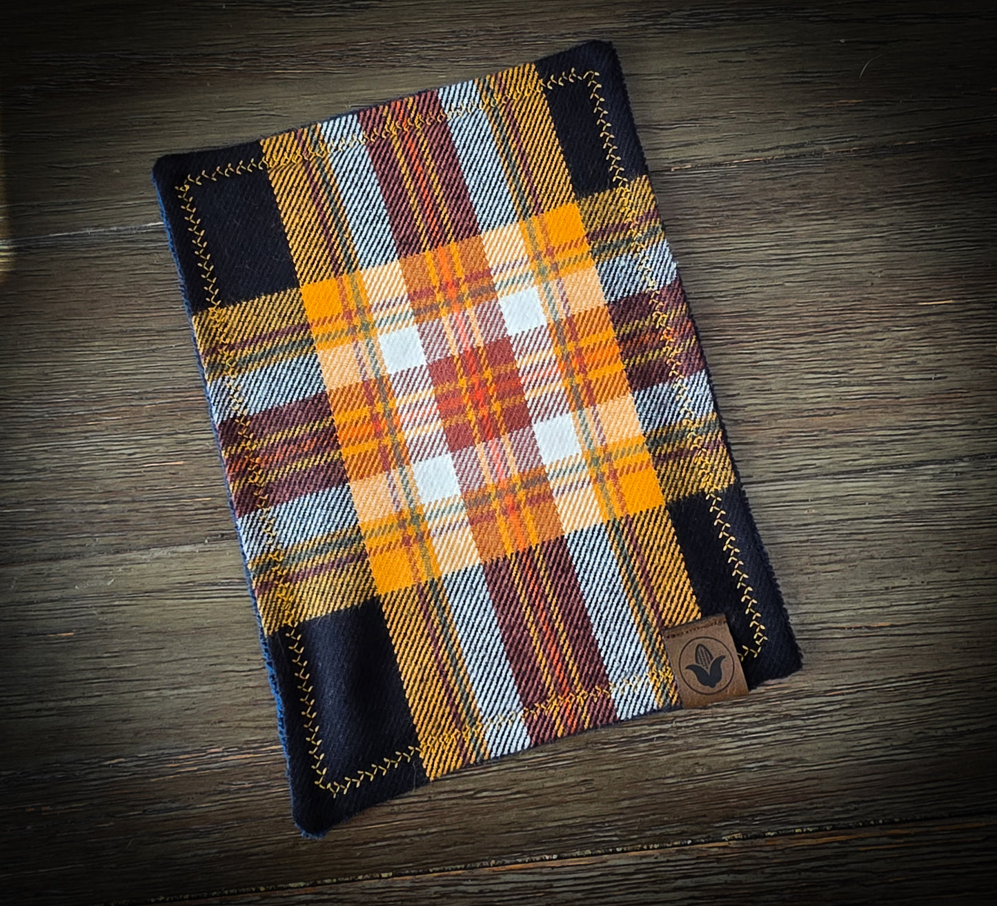 Yellow and Orange Plaid Handkerchief