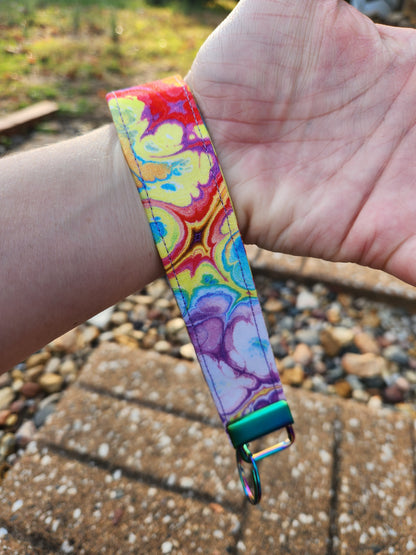 Watercolor Trip Keyfob Wristlet Keychain