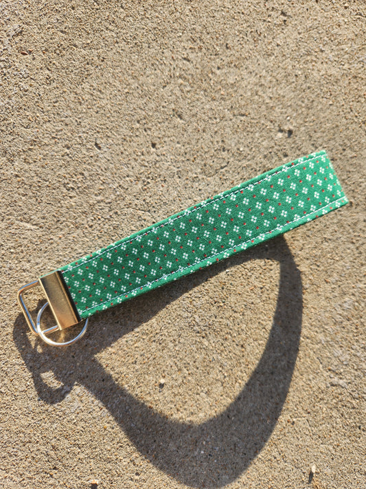 Christmas Winter Wishes Green Keyfob Wristlet