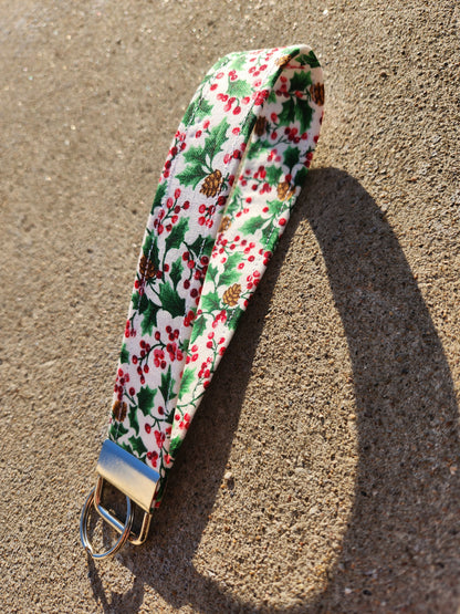 Christmas Festive Foliage Keyfob Wristlet