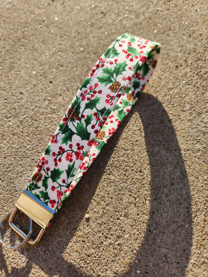 Christmas Festive Foliage Keyfob Wristlet