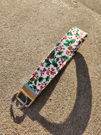 Christmas Festive Foliage Keyfob Wristlet