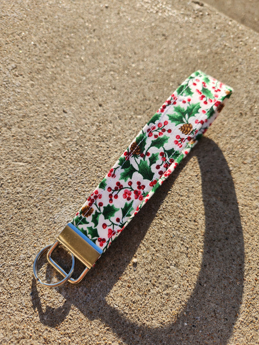 Christmas Festive Foliage Keyfob Wristlet