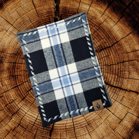 Navy and White Plaid Handkerchief