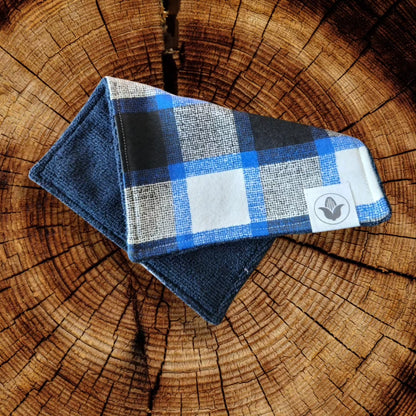 Blue and White Checkered Plaid Handkerchief