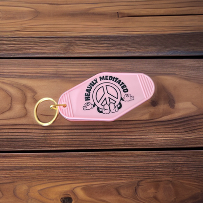 Heavily Meditated Pink Motel Keychain