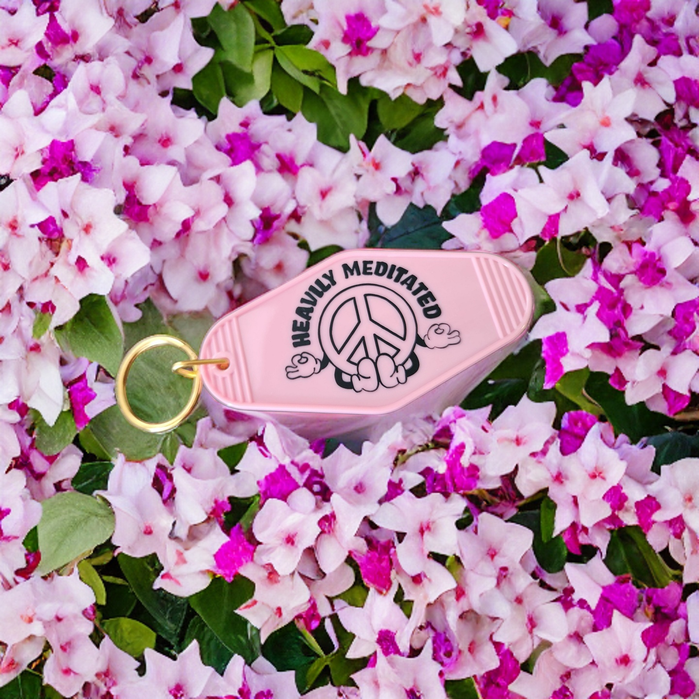 Heavily Meditated Pink Motel Keychain