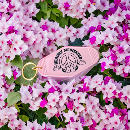 Heavily Meditated Pink Motel Keychain