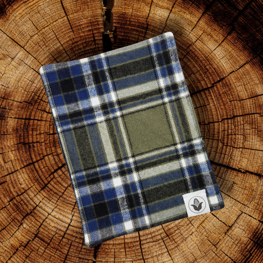 Green and Navy Plaid Handkerchief