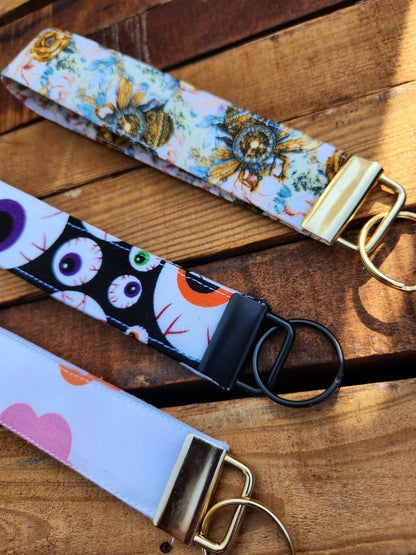 Spooky Eyes Keyfob Wristlet Keychain