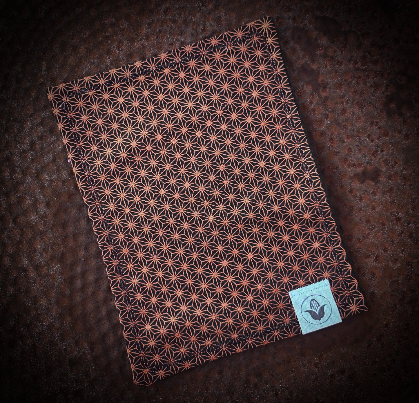 Black and Copper Asanoha Handkerchief