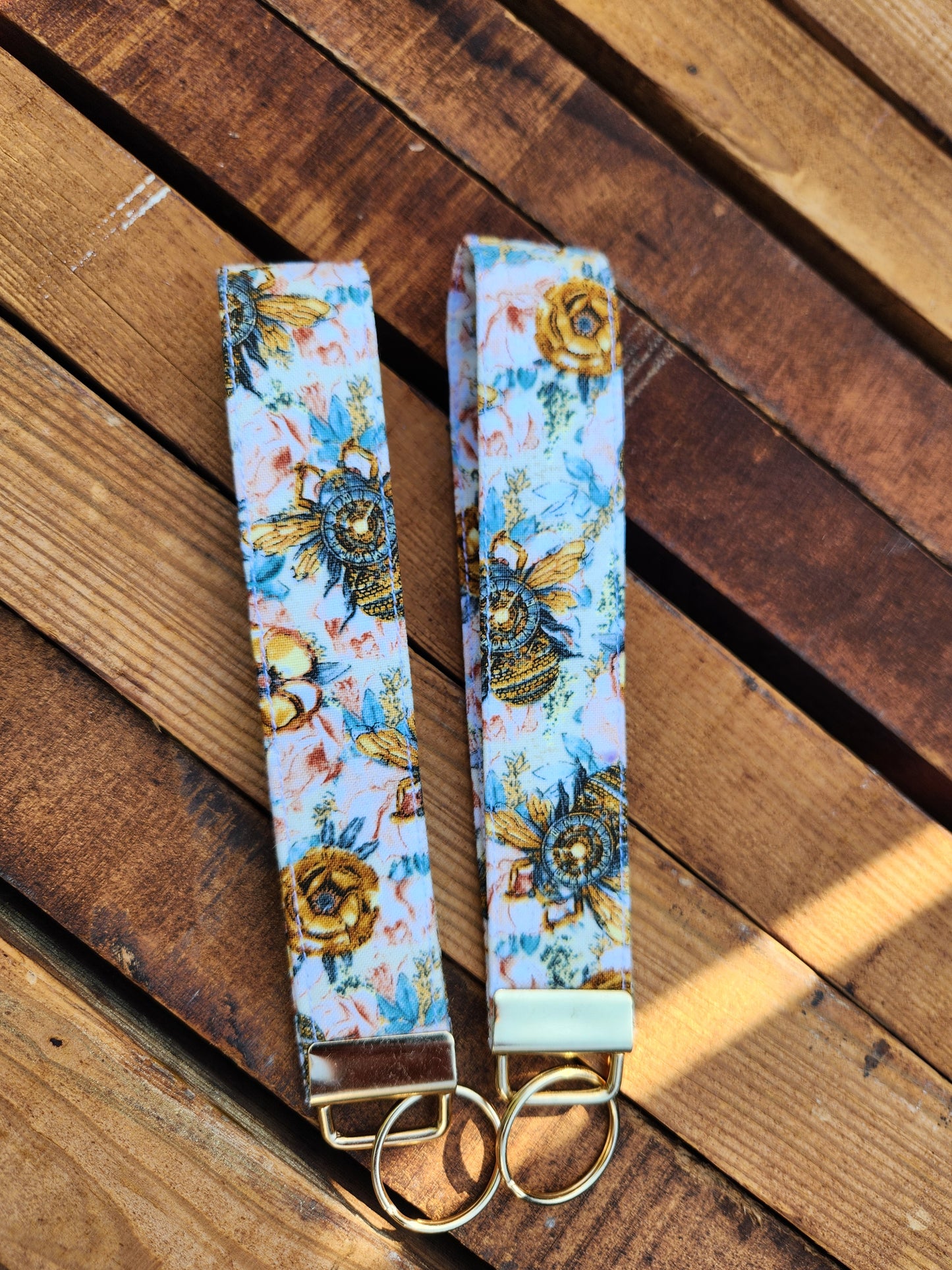 Time Traveler Bees Keyfob Wristlet Keychain