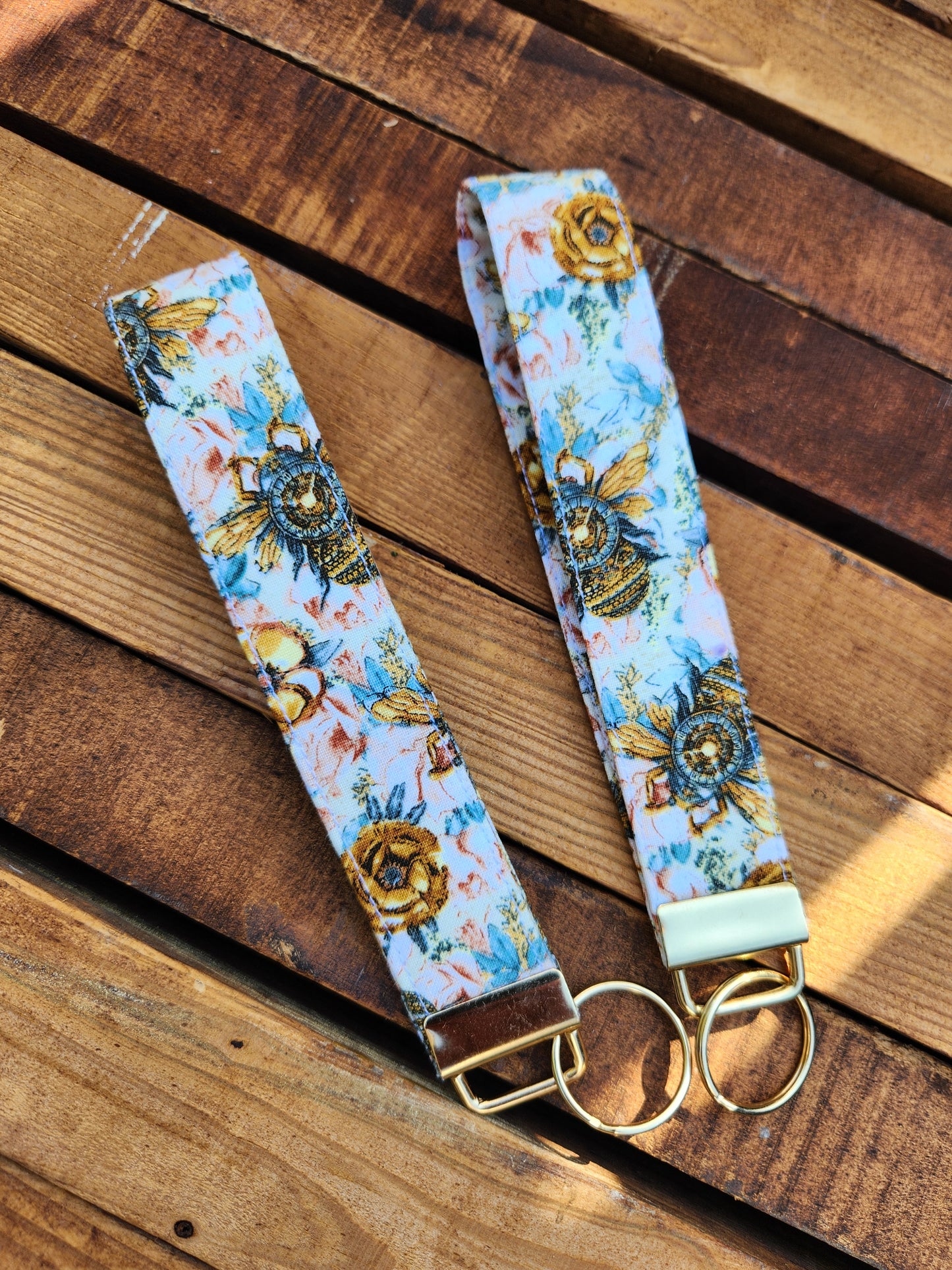 Time Traveler Bees Keyfob Wristlet Keychain