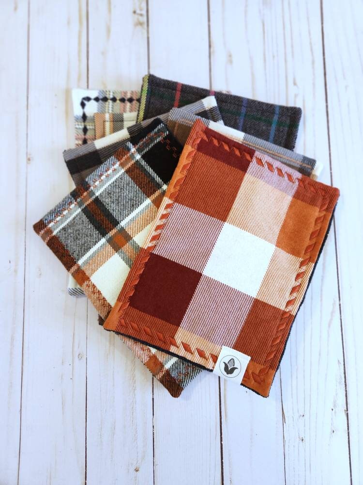 Orange & Burgundy Plaid Handkerchief