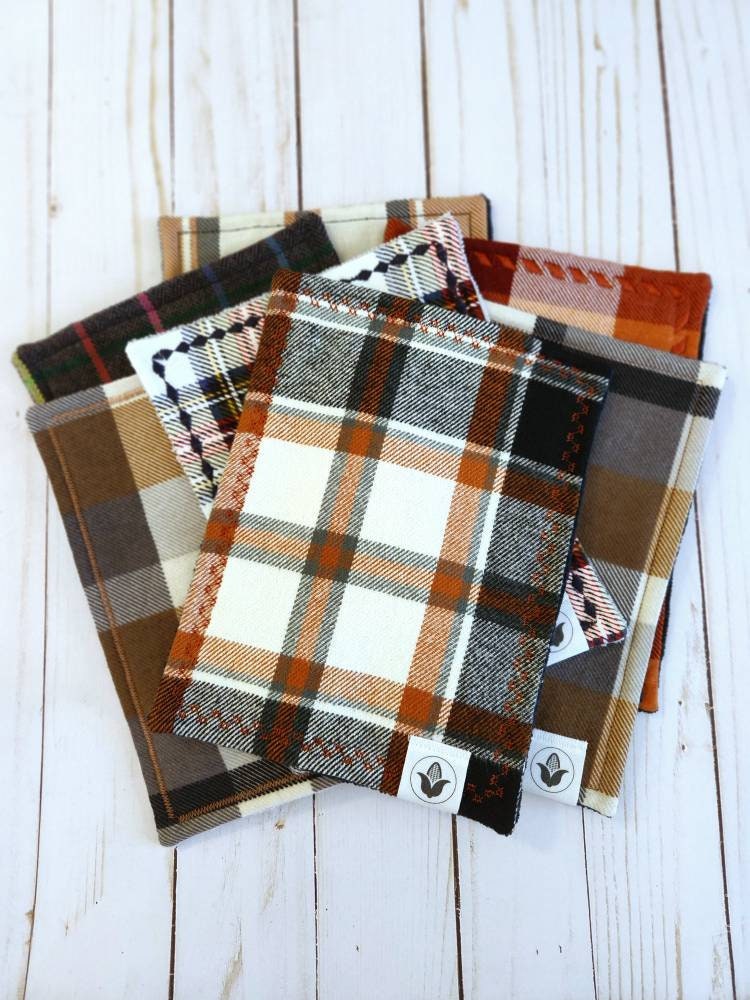 Orange & Black Plaid Handkerchief