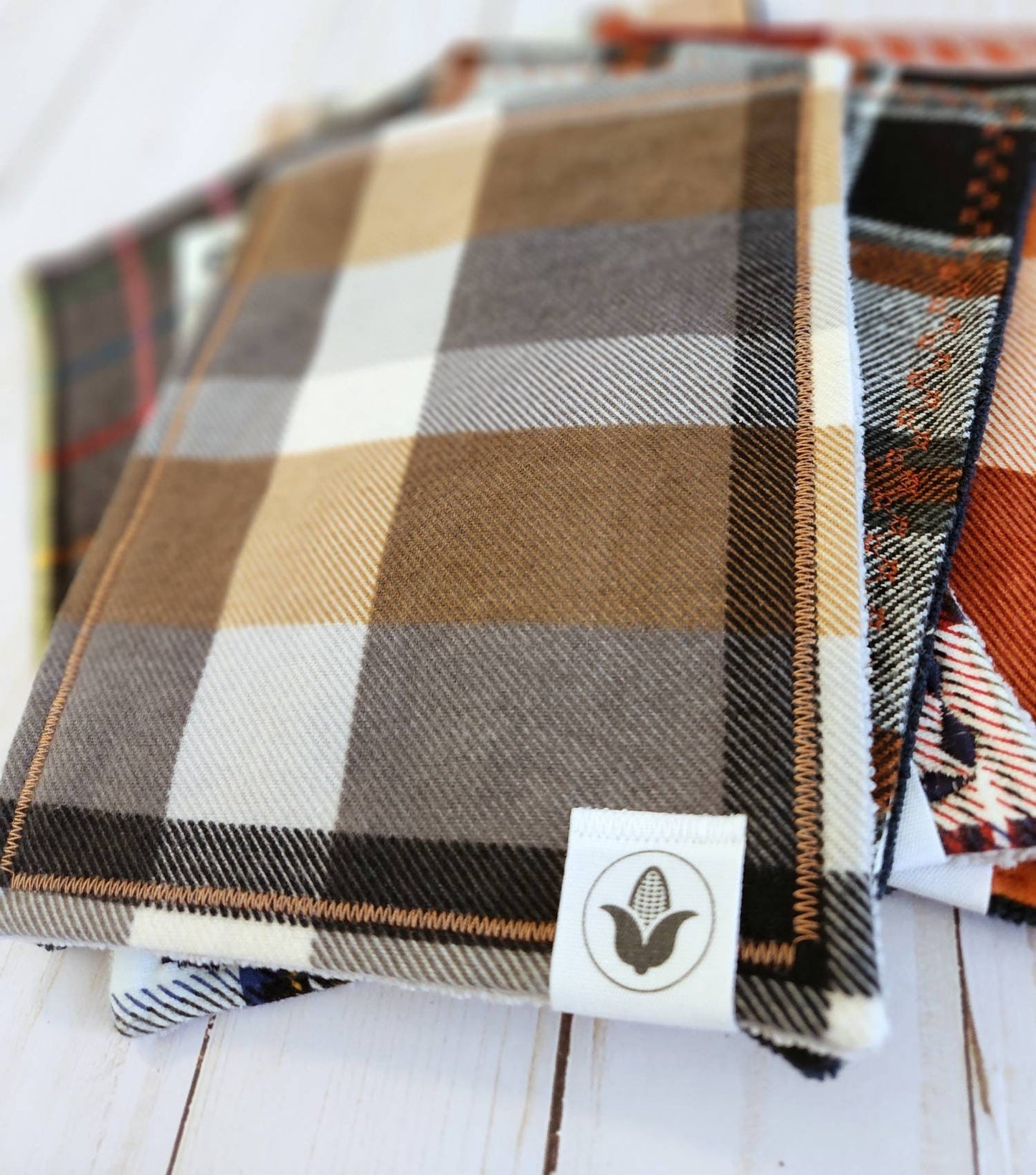 Tan & Gray Plaid Handkerchief