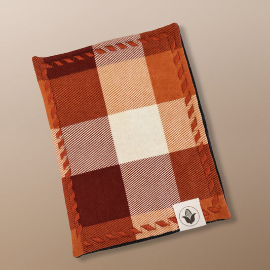 Orange & Burgundy Plaid Handkerchief