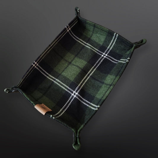 Green and Black Plaid Valet Tray